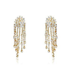 408 Round Diamonds 18K White Gold Earrings